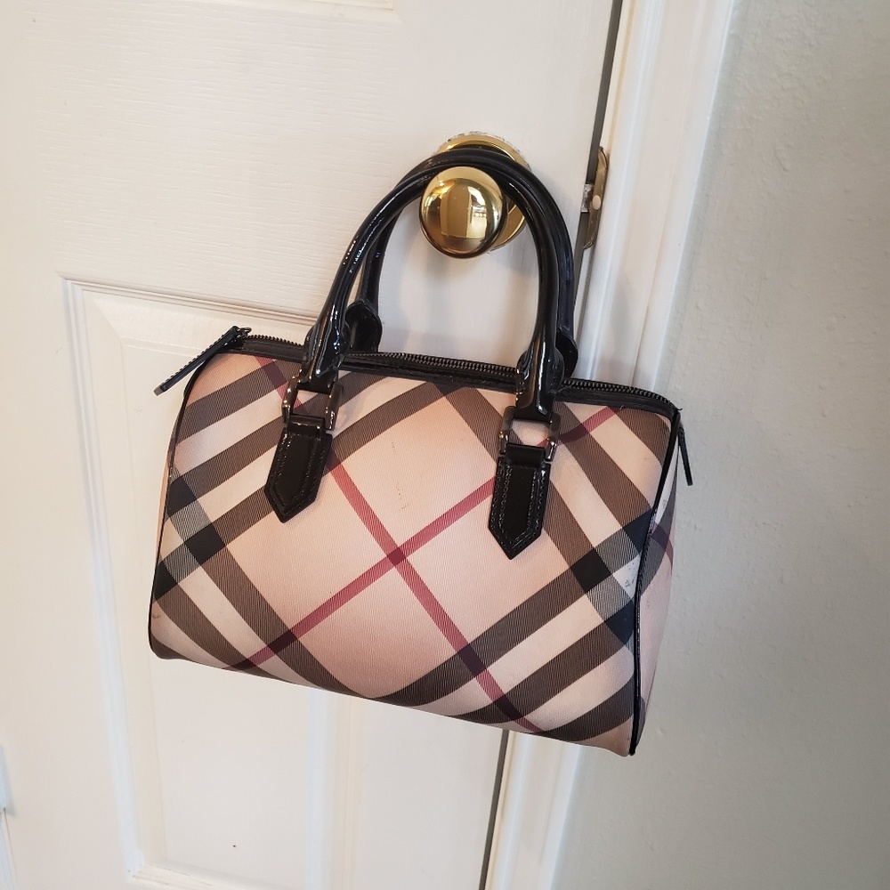 Burberry Supernova Check Boston Satchel bag Auth